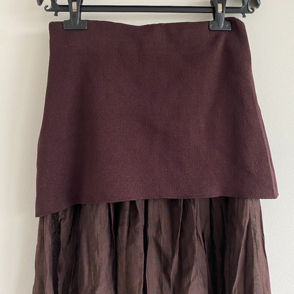 Zara Bordeaux Sheer Skirt
